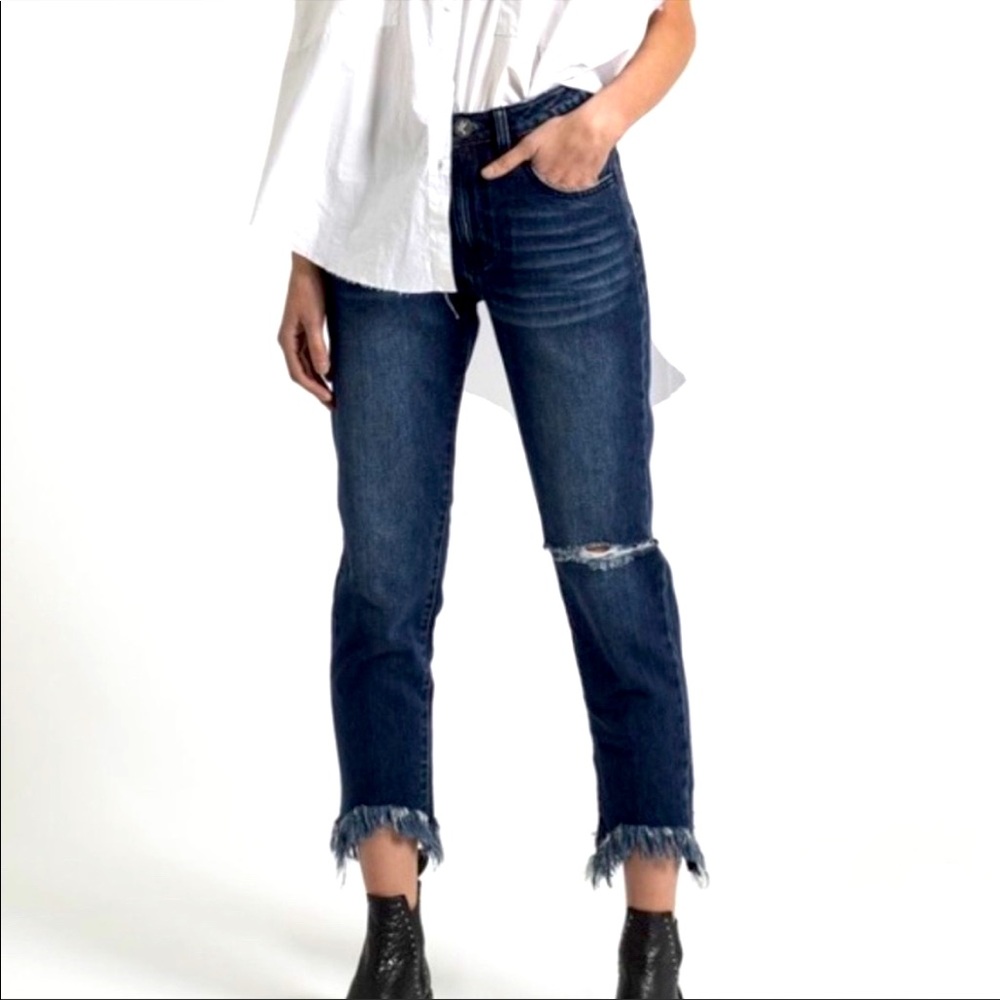 One Teaspoon High Waist Awesome Jeans 29 Tall Relaxed Leg Distressed